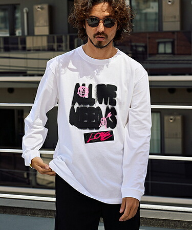【STUD MUFFIN(スタッドマフィン)】【予約販売8月中旬～下旬入荷】 5.6ozコットン天竺 ALLWENEEDISシークインLS Tシャツ(624-02898)｜CAMBIO