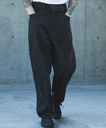 【MROLIVE(ミスターオリーブ)】【予約販売10月下旬~11月上旬入荷】WIDE WALE CORDUROY - BELTED RELAX TAPERED PANTS コーデュロイパンツ(M263130)