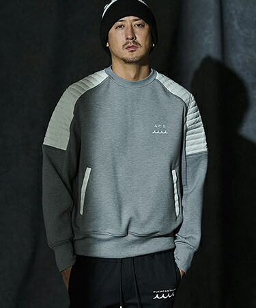 【ACANTHUS(アカンサス)】【予約販売10月上旬～中旬入荷】Double-knit Biker Crew Neck スウェット(MA2666)