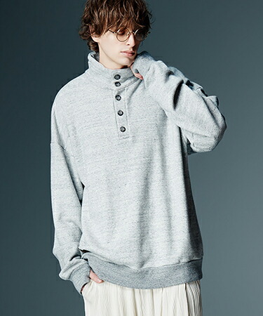 【glamb(グラム)】【予約販売9月中旬~下旬入荷】Henley High Neck Sweat ヘンリーハイネックスウェット(GB0326-CS16)|CAMBIO