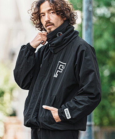 【felkod(フィルコッド)】【予約販売10月中旬~下旬入荷】 F-Print×Chenille Patch Nylon Jacket スタンドカラーナイロンジャケット(F26A270)|CAMBIO