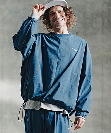 【GLIMCLAP(グリムクラップ)】【予約販売8月下旬～9月上旬入荷】Ripstop & Stretch Nylon Crew ロングスリーブプルオーバー(211-003-gla-cg)｜CAMBIO