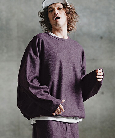 【GLIMCLAP(グリムクラップ)】【予約販売8月下旬～9月上旬入荷】Knit-Like Oversized Jersey Top ニットソーロンT(211-008-gla-cg)｜CAMBIO
