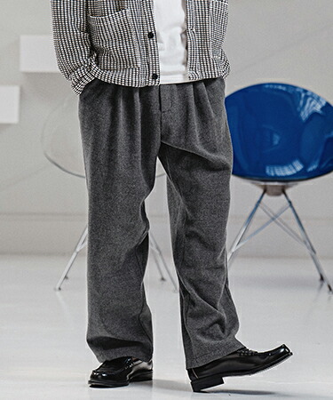 【CAMBIO(カンビオ)】【予約販売9月中旬～下旬入荷】Wool Blend Brushed Wide Straight Pants ワイドストレートパンツ(A70326cmb)｜CAMBIO 15,444円