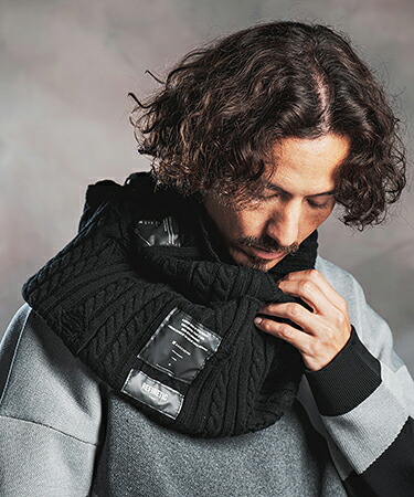 【ANGENEHM(アンゲネーム)】【予約販売9月中旬~下旬入荷】Cable-Knit Distressed Snood ニットスヌード(AG07-029acg)|CAMBIO
