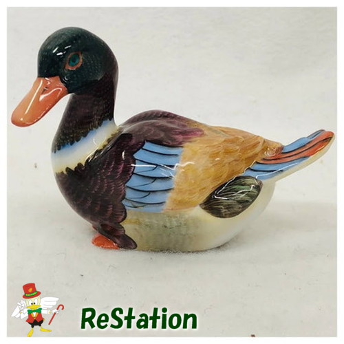 【中古】ヘレンドデコイ鴨フィギリンWILD DUCK青【送料無料】