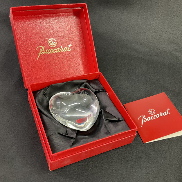 バカラ 【希少品】 クロックハート ペーパーウェイト2点セット バカラ 【希少品】 クロックハート ペーパーウェイト2点セット