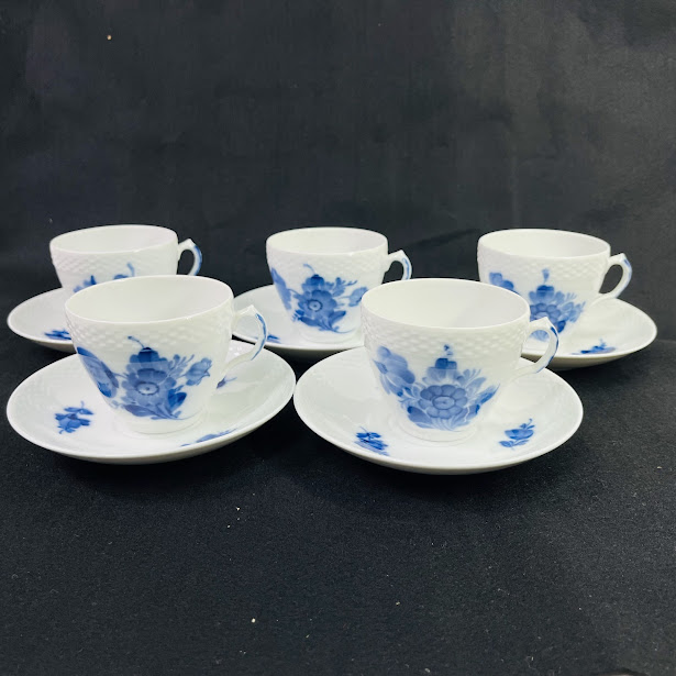 【中古】ロイヤルコペンハーゲン ブルーフラワー・カーブC&Sコーヒー ５組【送料無料】