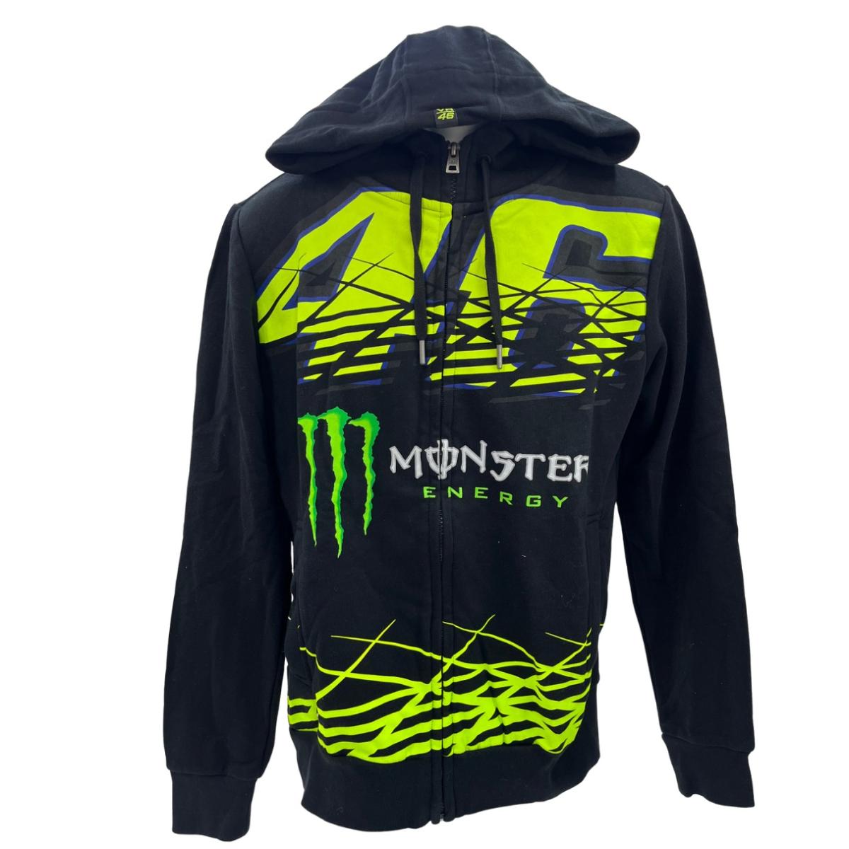 【未使用】ヴァレンティーノ ロッシ VR46フーディ黒モンスターコラボフロントジップメンズS【送料無料】メール便※代引き不可|リサイクルショップリステーション