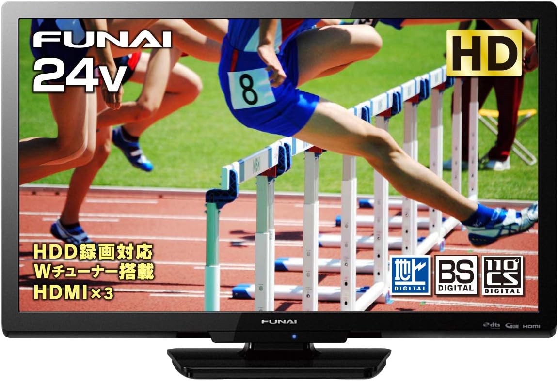 【動作確認済】【中古】本体・リモコンのみ フナイ ２４型 液晶テレビ FL-24H1010 ブラック系 2021年製
