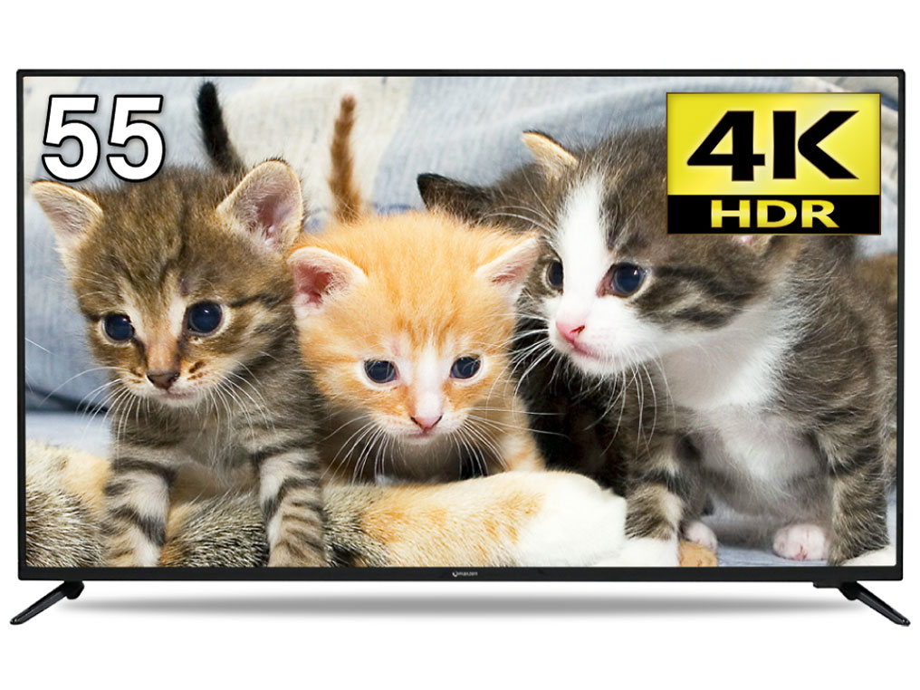 【動作確認済】【中古】本体・リモコンのみ マクスゼン 55型 4K対応 液晶テレビ JU55SK04 ブラック系