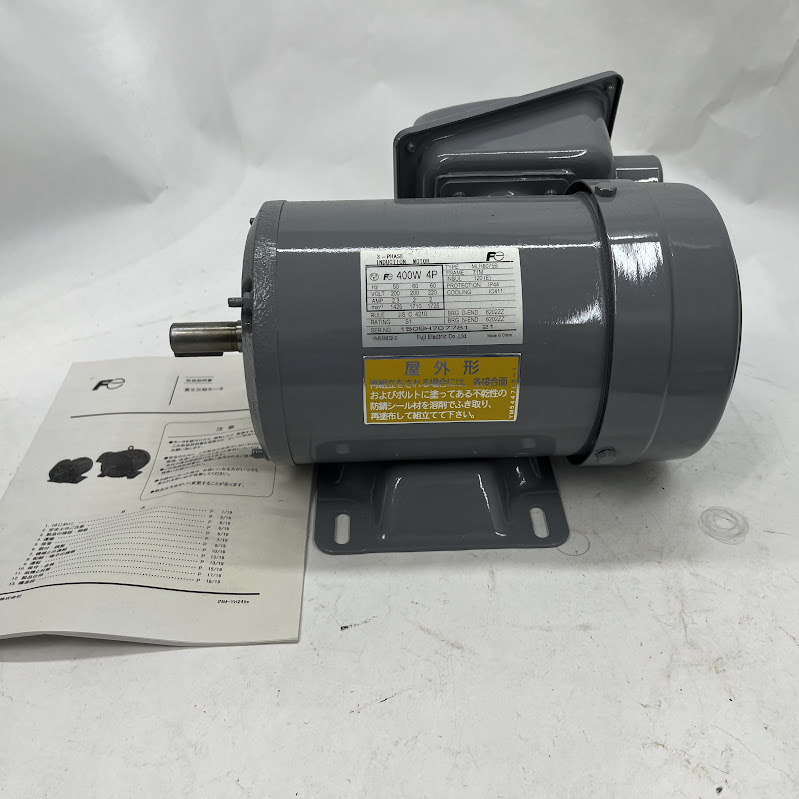 【中古】富士電機 MLH8075B-4 0.4kW-4P 200/200-220V 室外形原動機(全閉外扇形 脚滑りだし)