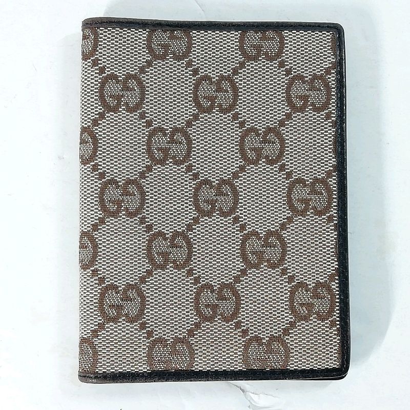 【中古】【貨物輸送無料】GUCCI 04009.3661 通り手形入れもの 歌留多入れもの GG帆布×なめし革 赤銅色※電子メール便でお送りします【代引っ張ること不可】