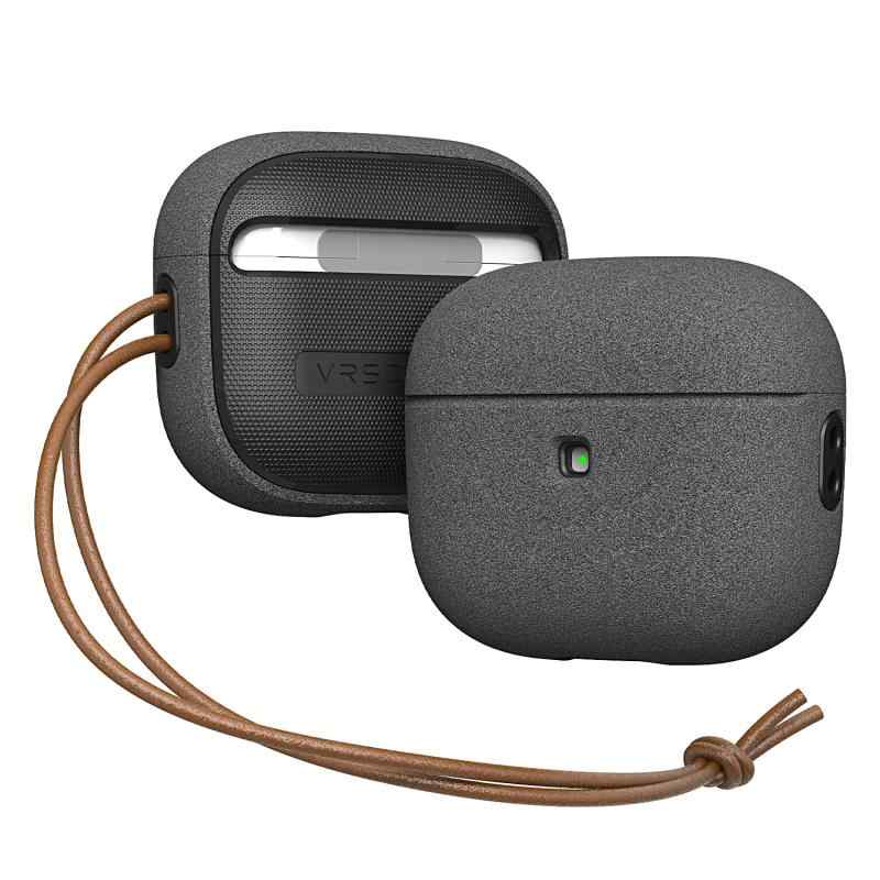【VRS】 AirPods 3 対応 ケース 耐衝撃 TPU × ポリカーボネート ハイブリッド 保護 カバー 落下防止 レザー ストラップ 付き 衝撃 吸収 薄型 ケースカバー スリム 傷防止 保護ケース アクセサリー