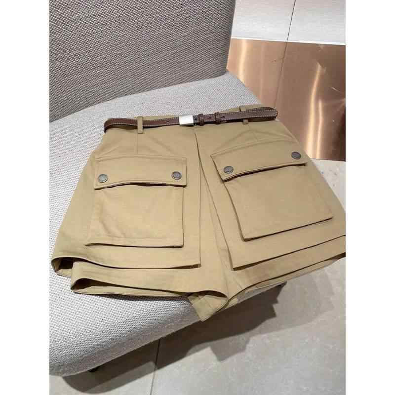ショートパンツ レディース ハイウエスト カーゴ 立体ポケット 夏用 レトロ カジュアル 甘クール スリム見せ ワイドレッグ 軽量 伸縮性 コットン混 デイリー ストリートファッション