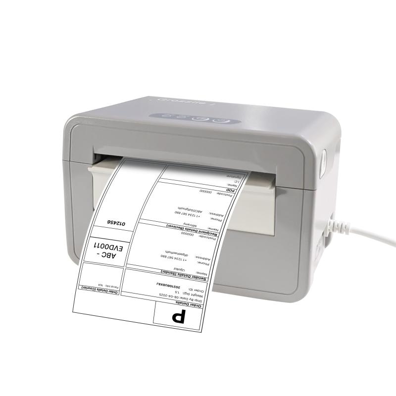 Grozziie 4x6熱転写ラベルプリンター - 203DPI Bluetooth & USB配送ラベルプリンター 小規模ビジネス、倉庫、配送用 - 高速印刷、Windows、macOS、Android、iOS対応