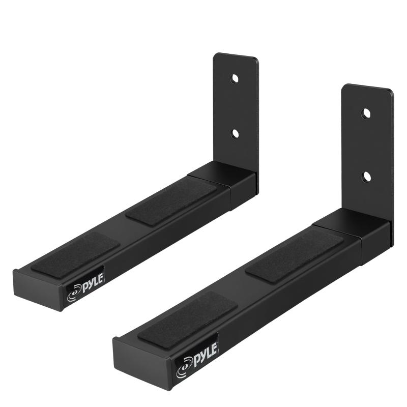 Pyle スピーカー壁マウント スピーカースタンド ペア サウンドバースピーカー 大小スピーカー センターチャネルスピーカー壁取り付け 長さ調節可能&延長可能 耐荷重110ポンド ブラック (P