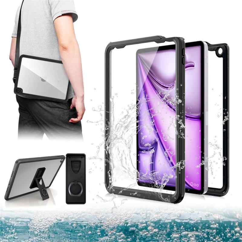「Doo」軽量型 iPad Air 11インチ M2 完全防水ケース (2024)、iPad Air 第5/4世代 10.9インチ 防水ケース（2022/2020）、iPad Air 第6世代 お風呂カバー IP68防水規格 耐衝撃 Touch ID認証