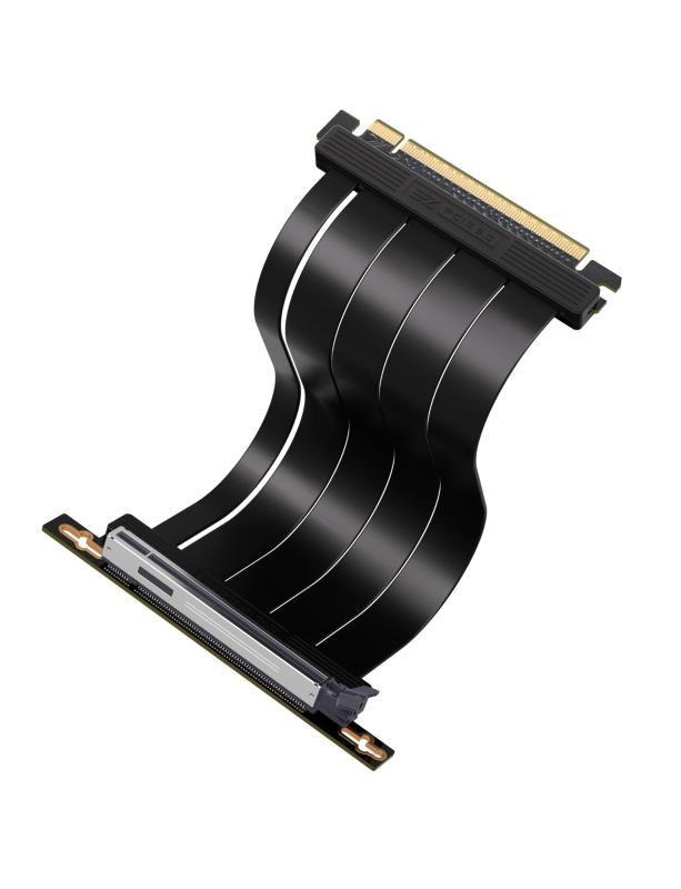 EZDIY-FAB PCIe 5.0 x16 ライザーケーブル 64GB/s 超高速転送 RTX 50/40・RX 9000/7000 対応 GPU垂直マウントブラケット PCIe 4.0/3.0 下位互換 - ブラック