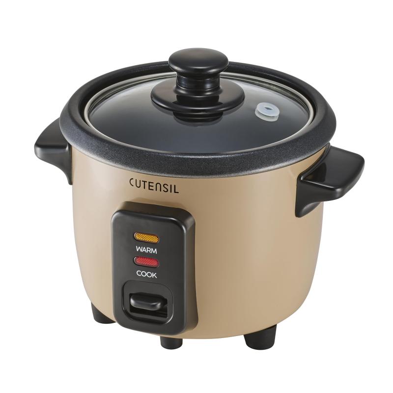 【CUTENSIL/キューテンシル】ミニライスクッカー CU-K-RC1 コンパクト 0.5~1.5合炊き 最短19分 ふっ素加工 炊き立てご飯 保温