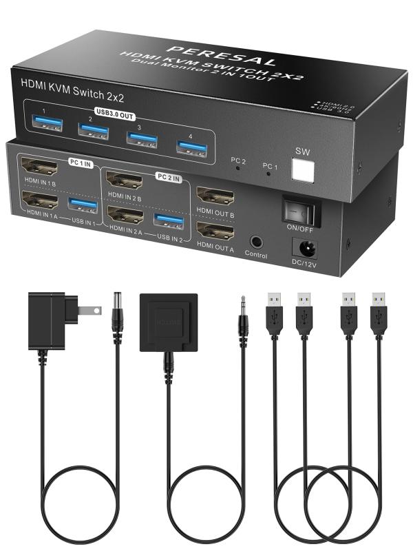 PERESAL デュアルモニター HDMI KVM スイッチ