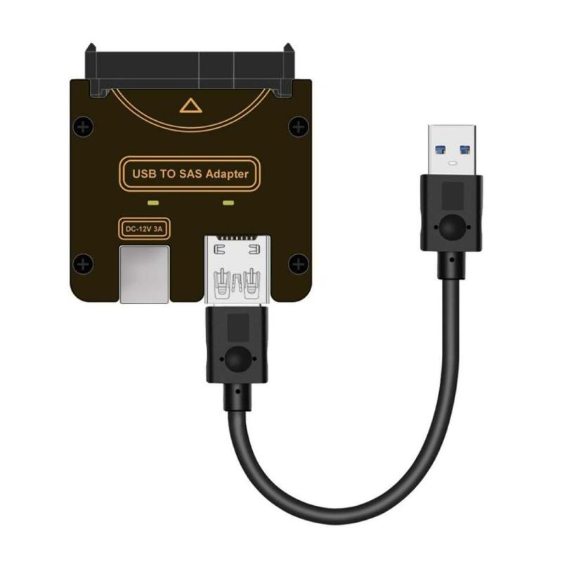 chenyang USB 3.0 - SASアダプター 2.5/3.5インチ SFF-8482 SAS ハードディスク - USBコンバーターアダプター 電源なし (動作するには電源が必要)