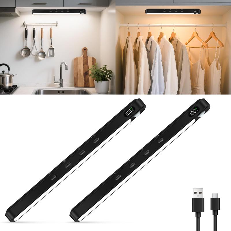 WILLED センサーライト 室内 充電式 無線 25cm 人感センサーライト 3色調節 5段階調光 LEDライト マグネット 貼り付け型 クローゼット 階段 玄関 廊下 キッチン 照明 キャビネットライト 寝室 子