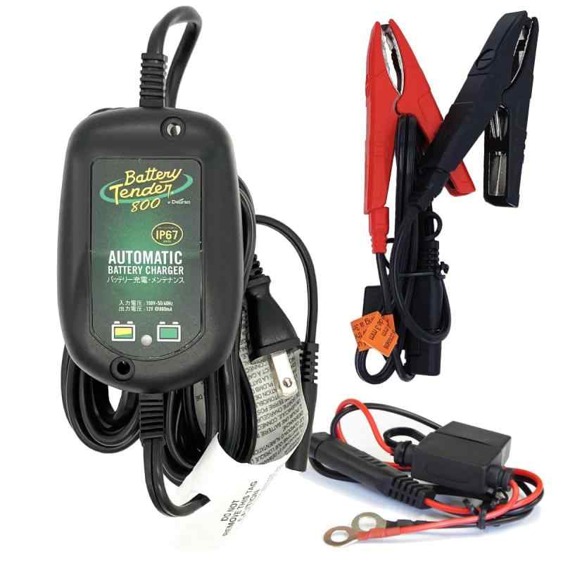【モデル】 バッテリーテンダー800＋スーパーナットオリジナル車両ケーブル ハーレー対応 Deltran Battery Tender フロート充電機能でフル充電を維持【12V用】