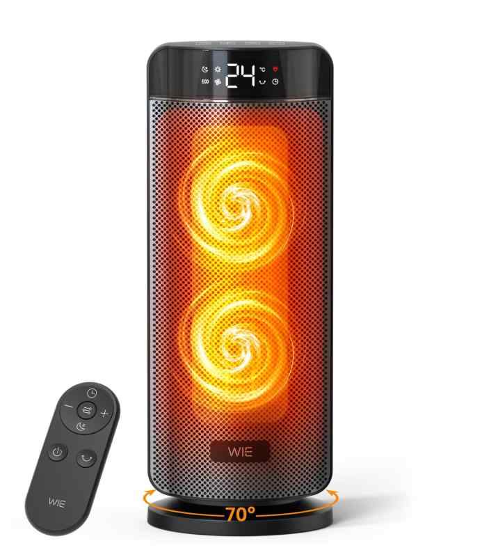 『2025冬モデル』セラミックヒーター【2S速暖 25dB静音 約11畳対応 クロスフローファン 1.2m直進風 ECO知能恒温 節電対策 省エネ ?量・取っ手付】800W/1100W 3段階温度調整 70°首振り タイマー機能