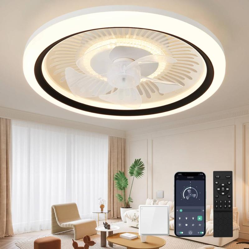 「節電対策＆冷暖房活用」シーリングファンライト ZXhome ファン付きシーリングライト 50cm扇風機 一台二役 APP/リモコン遠隔操作 LED天井ライト 天井扇 DCモーター シーリングファン 昼光色 昼