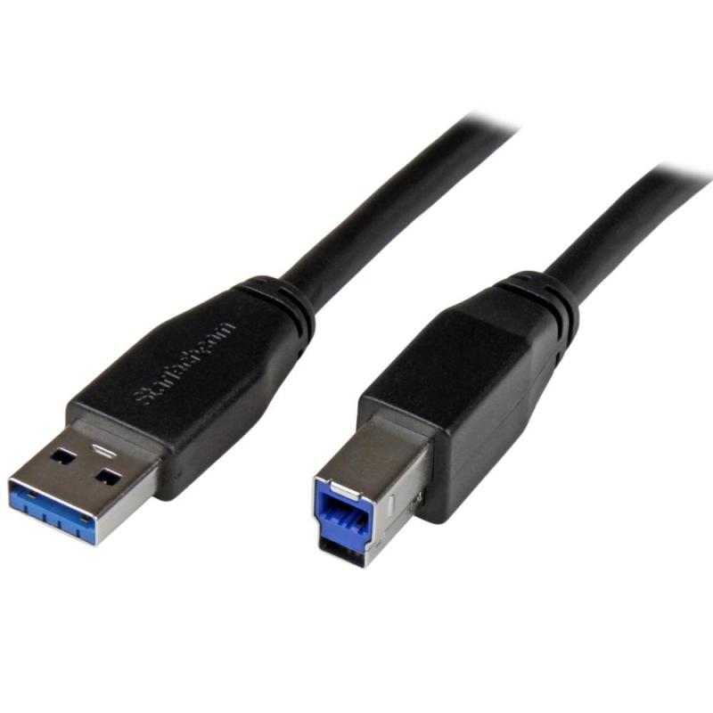 スターテック.com USB 3.0 アクティブリピーターケーブル USB A(オス) - USB B(オス) USB 3.1 Gen 1 (5 Gbps)