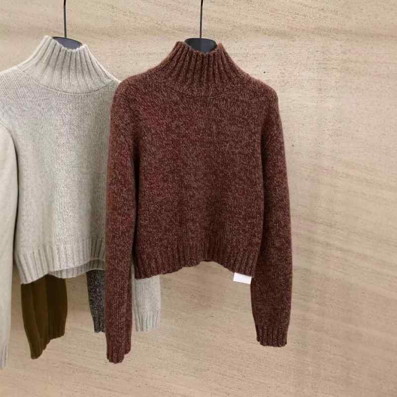 セーター レディース 秋冬 厚手 ゆったり ショート丈 ハイネック 小柄対応 カシミヤ ウール 上品 ベースレイヤー 暖かみ 柔らかい 肌触り ニット トップス｜リスタトショップ
