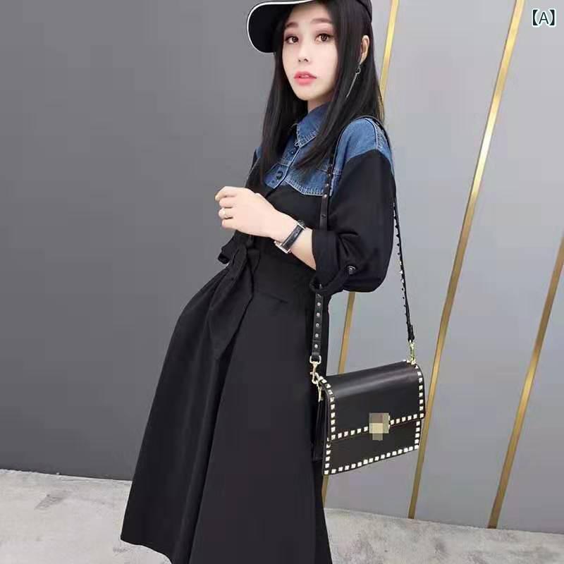 深セン 2024 新型 南 油 婦人服 欧 品 カジュアルステッチデニムガードル 工 装 a 字 ワンピース 女｜リスタトショップ