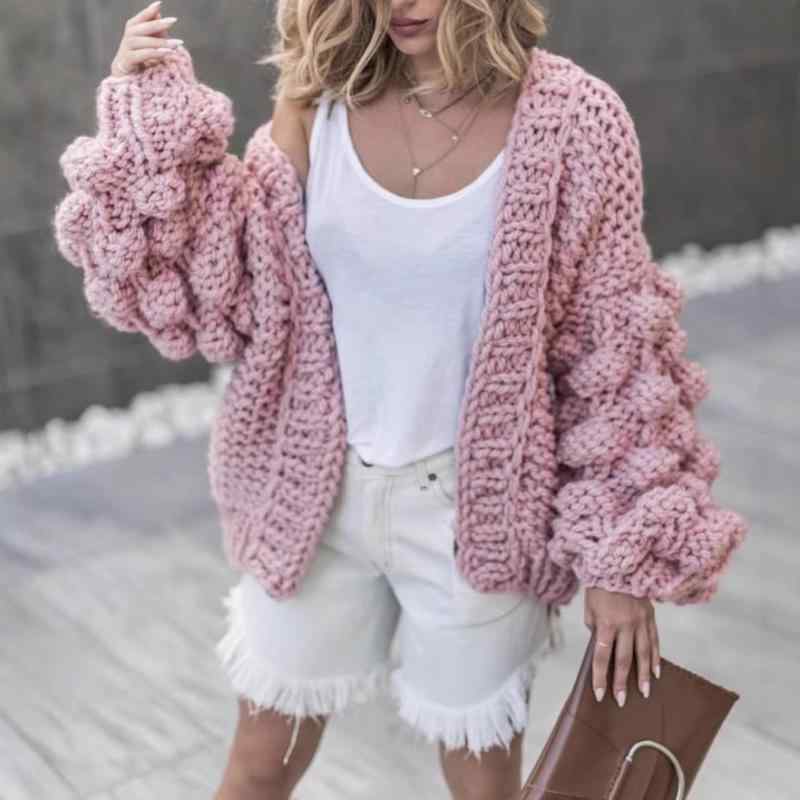 秋冬 型 欧米 手編み どんぶり鉢 灯 籠 袖 プルオーバー 厚地の外套 亭主もち ジレー sweater