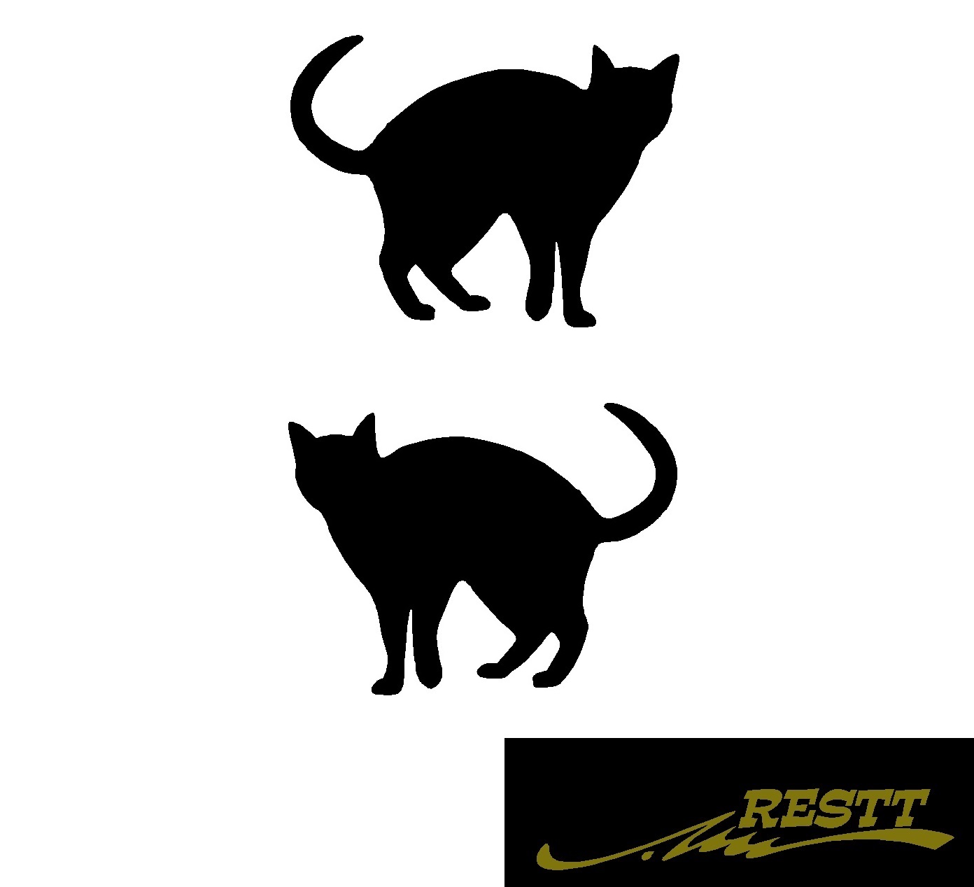 楽天市場 ネコ シルエット Ver 4 ロゴ カッティングステッカー 中サイズ Restt 楽天市場店