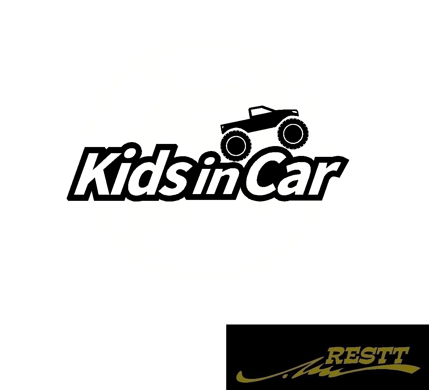 楽天市場 キッズインカー モンスタートラック デザイン ロゴ カッティングステッカー 小サイズ Kids In Car Baby In Car 出産祝い 救助 自動車用 マタニティ かわいい おしゃれ デザイン 煽り運転 対策 Restt 楽天市場店