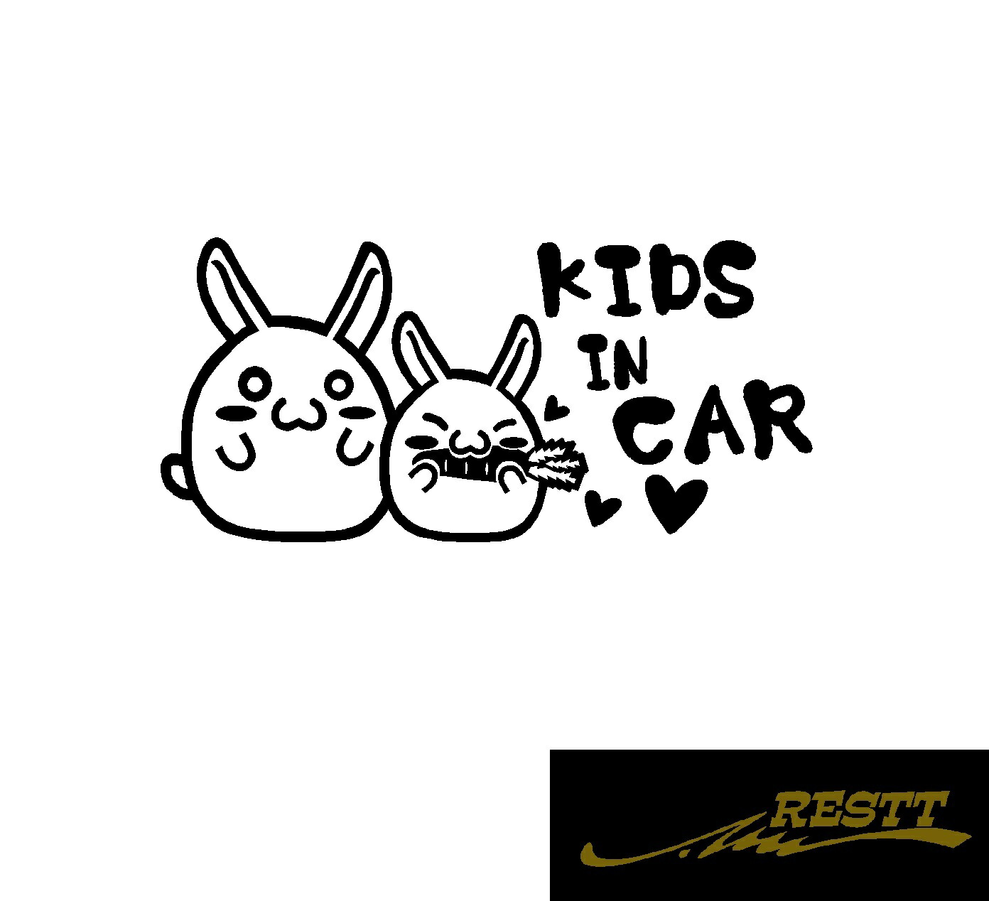 キッズインカー うさぎ Ver 4 イラスト ロゴ カッティングステッカー 小サイズ 選べる4種類 Kids In Car Baby ウサギ 兎 うさぎ年 ラビット 家族 出産祝い 救助 自動車用 マタニティ 可愛い おしゃれ 煽り運転 対策 安全運転 今年人気のブランド品や