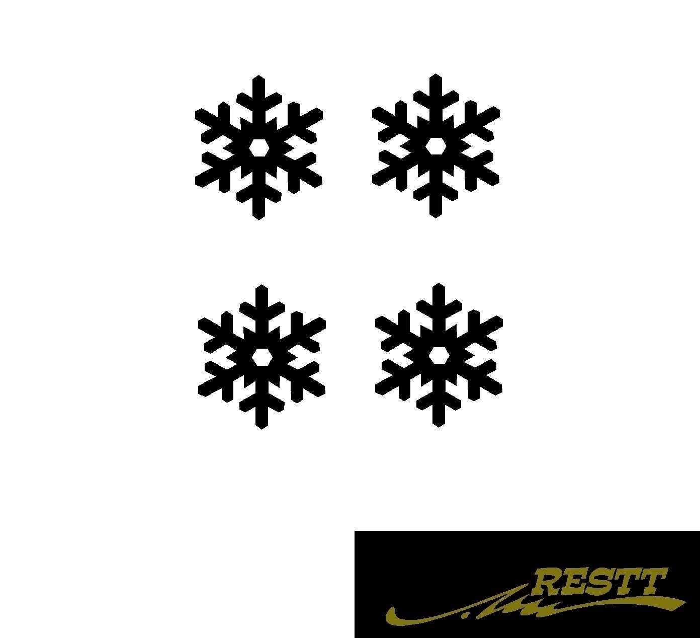 楽天市場 雪の結晶 ロゴ カッティングステッカー 小サイズ 4枚1セット Restt 楽天市場店