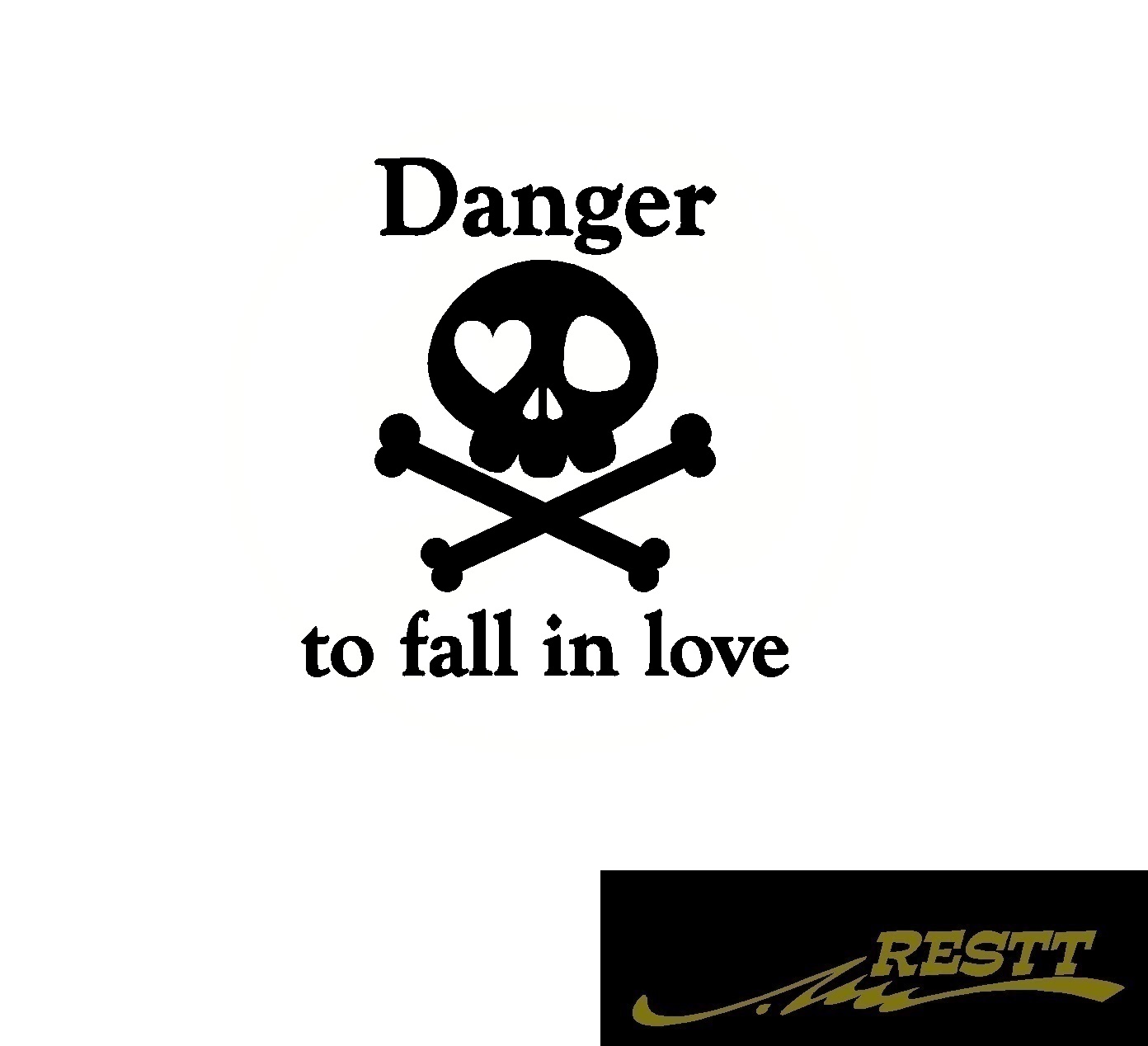 楽天市場 ドクロ Danger To Fall In Love 危険 恋に落ちる ロゴ カッティングステッカー 大サイズ 文字 おしゃれ 面白い 営業車 トラック バン 髑髏 どくろ スカル 危険 恋 落ちる Restt 楽天市場店