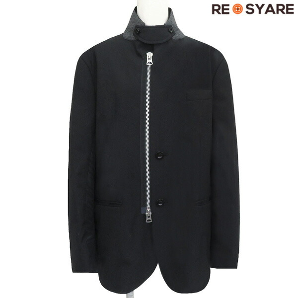 極美品　FORME 24SS テーラード　ジャケット　ブラック 楽天市場】【中古】sacai 24SS Suiting Jacket 袖切替テーラード