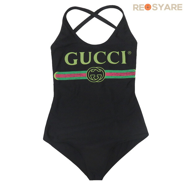 【引き舟付き添い人見せびらかす品】GUCCI グッチ Sparkling Fake Logo Swimsuit 水泳着 スイムウェア XS 501899 ヴィンテージロゴ 国内置き目品 47775【中古】