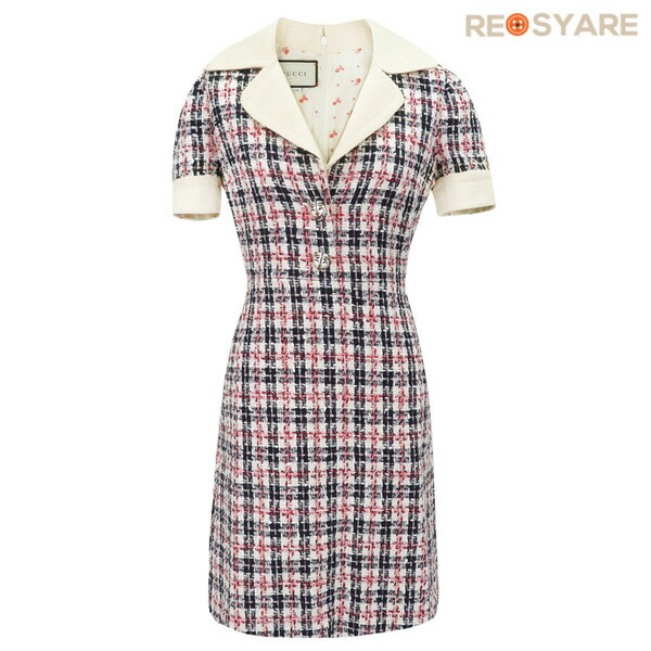 楽天市場】【グッチ】Gucci 18AW ツイード チェックワンピース 530704