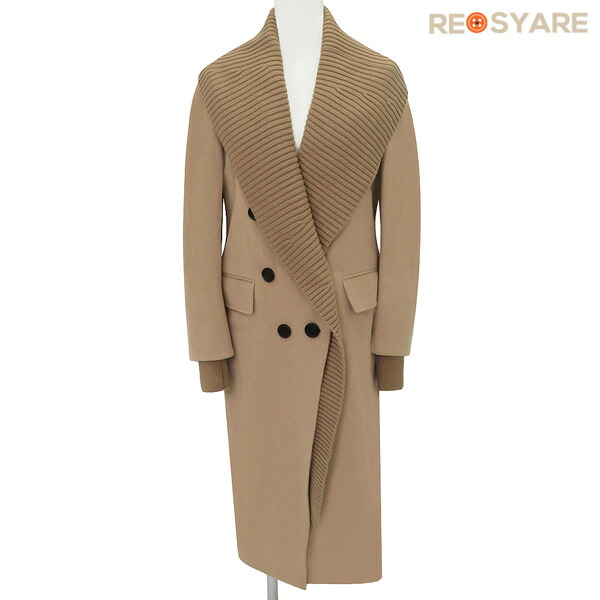 【未使用 希少】BURBERRY バーバリー 最高級 カシミヤ100％ 2WAY レイヤード チェスター コート IT36 ニットトリム着脱可 国内正規品 47705【中古】