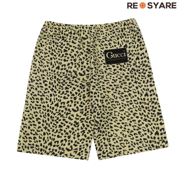 【極美品 メンズ46】GUCCI グッチ《Leopard Jacquard Shorts》レオパード GG ジャかばい立て 遊撃手 ズボン下 さる股引き 国内定め事品 47825【中古】
