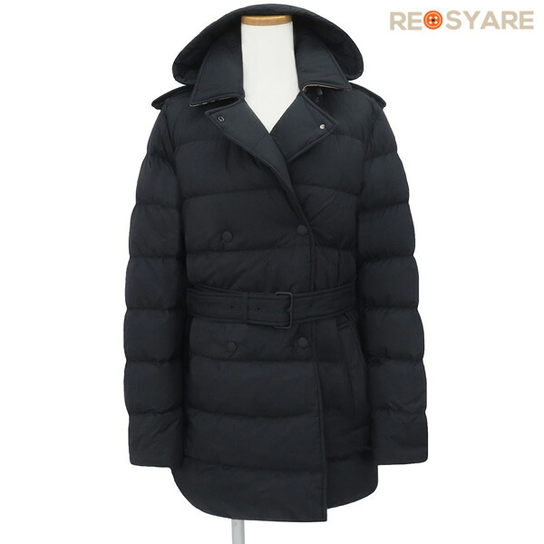 【極美品 25FW青タグ】BURBERRY バーバリー Kent Hooded Goose Down Jacket ダウン ジャケット S ブラック 定価23万 国内正規品 47676【中古】