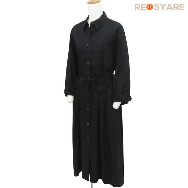 【極美品 大いさ36】HERMES エルメス 24SS SELLIER 御召しもの ティーシャツ 衣裳 黒 筋目 ギャザー コットンツイル 国内定まり品 47723【中古】