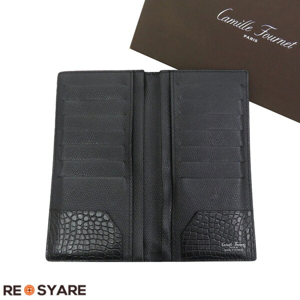 楽天市場】カミーユフォルネ 長財布 アリゲーター ブラック 21.07