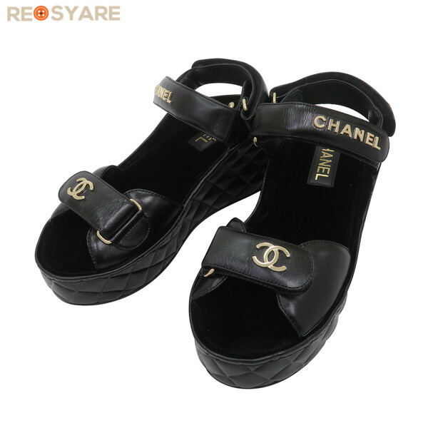 CHANEL クロシェサンダル ブラック 36 大人可愛い♪【 CHANEL 】 シャネル クロシェ ミュール Black