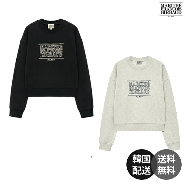【韓国】Marithe Francois Girbaud W DOODLE CLASSIC LOGO CROP SWEATSHIRT クロップスウェット クロップ丈スウェット シャツ スウェットシャツ コットンポリエステル混紡【Marithe Francois Girbaud】｜RETOO公式店