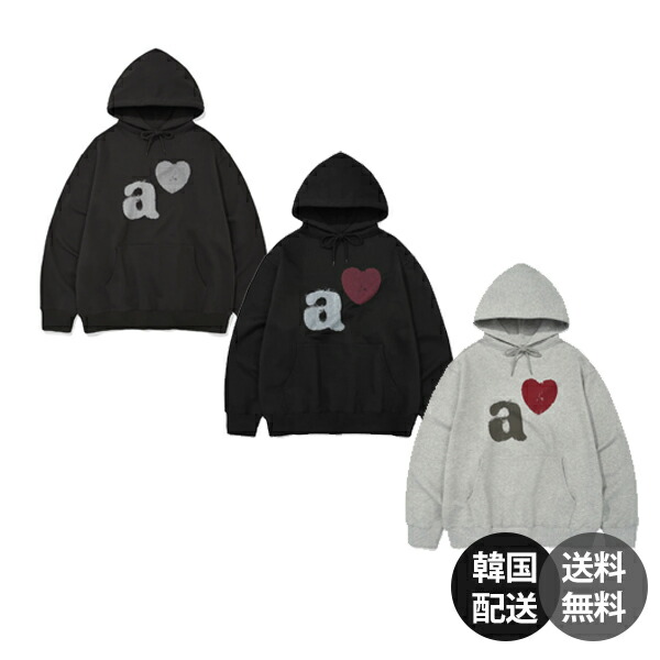 【韓国】KANEITEI A LOVE HOODIE カネイテイ フーディ パーカー 韓国ブランド ブラック チャコール メランジグレー ユニセックス メンズ レディース ストリート カジュアル【KANEITEI】|RETOO公式店